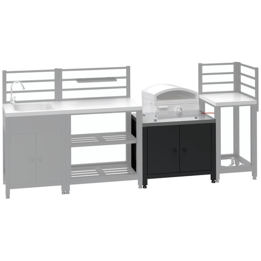 Venkovní modul skříňka pod gril 80x47x69 cm černá/nerez