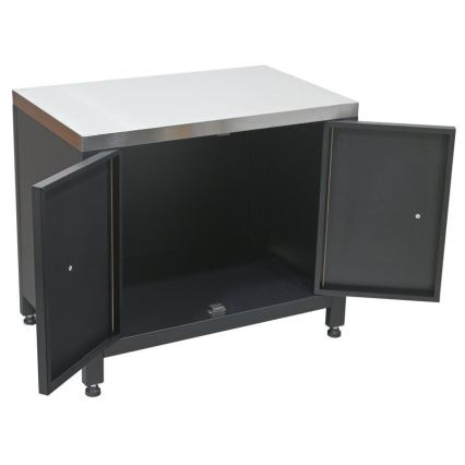Venkovní modul skříňka pod gril 80x47x69 cm černá/nerez