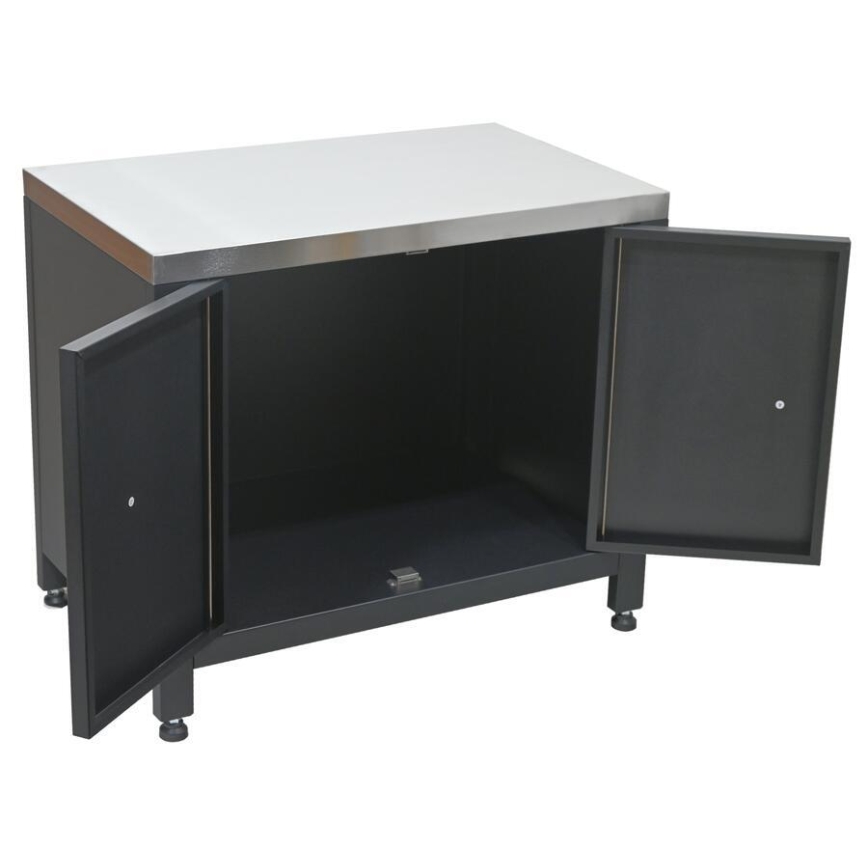 Venkovní modul skříňka pod gril 80x47x69 cm černá/nerez