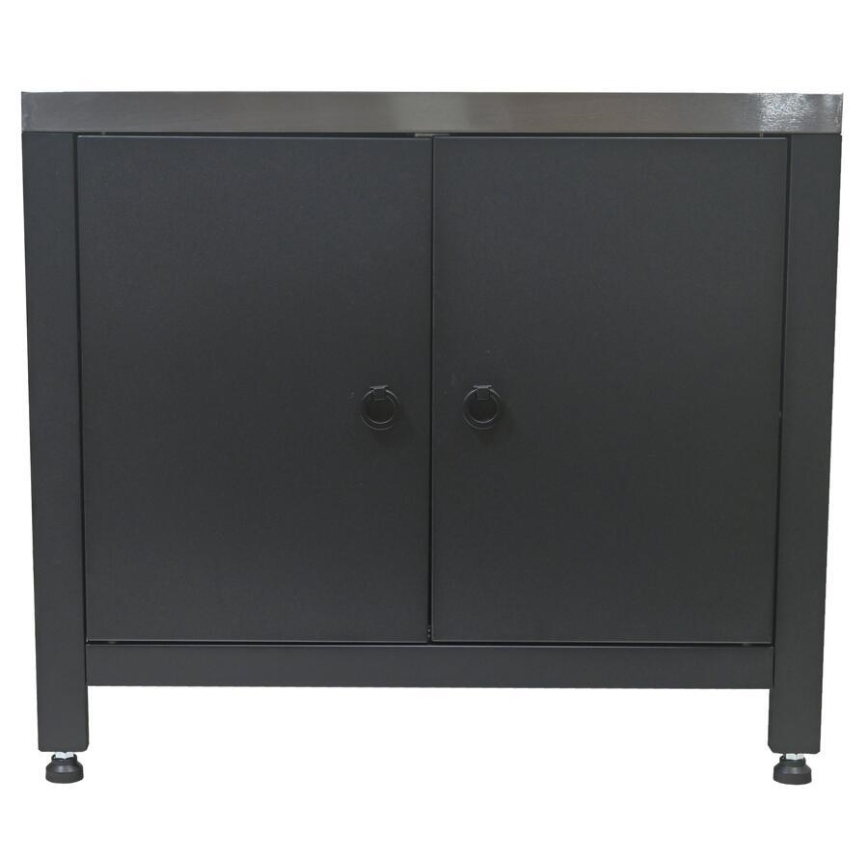 Venkovní modul skříňka pod gril 80x47x69 cm černá/nerez
