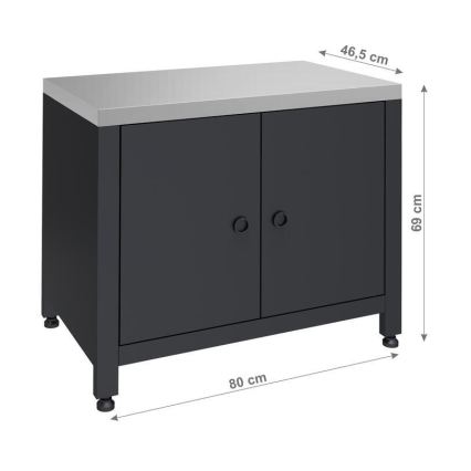 Venkovní modul skříňka pod gril 80x47x69 cm černá/nerez