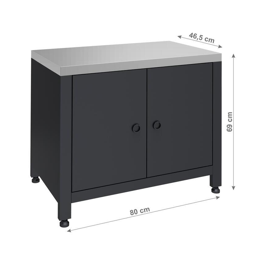 Venkovní modul skříňka pod gril 80x47x69 cm černá/nerez