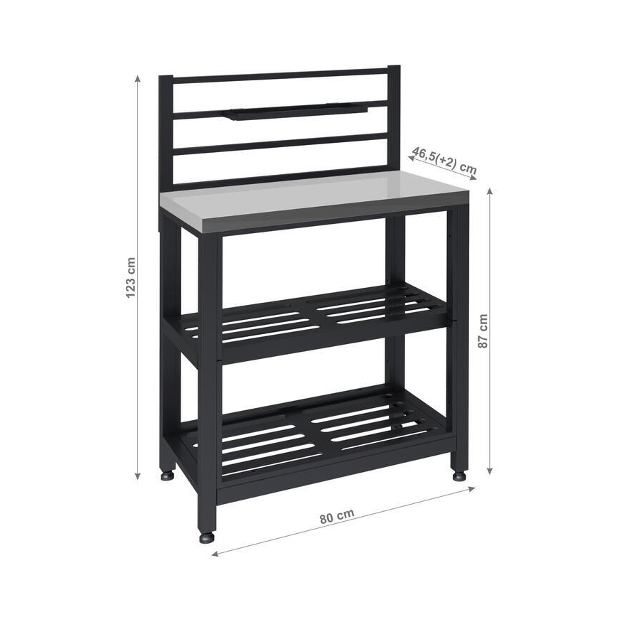 Venkovní modul stůl 80x47x123 cm černá/nerez