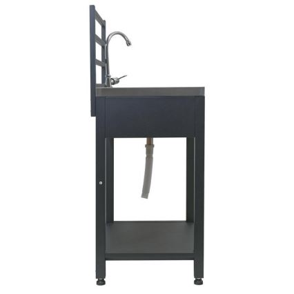 Venkovní modul stůl s dřezem 60x47x123 cm černá/nerez
