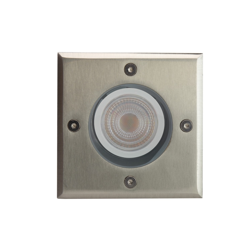Venkovní nájezdové svítidlo LUKKA CONNECT 1xGU10/4W/230V IP67 matný chrom hranatý