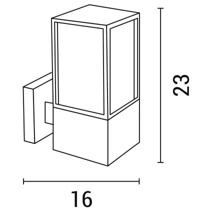 Venkovní nástěnná lampa 1xE27/12W/230V IP44 antracit