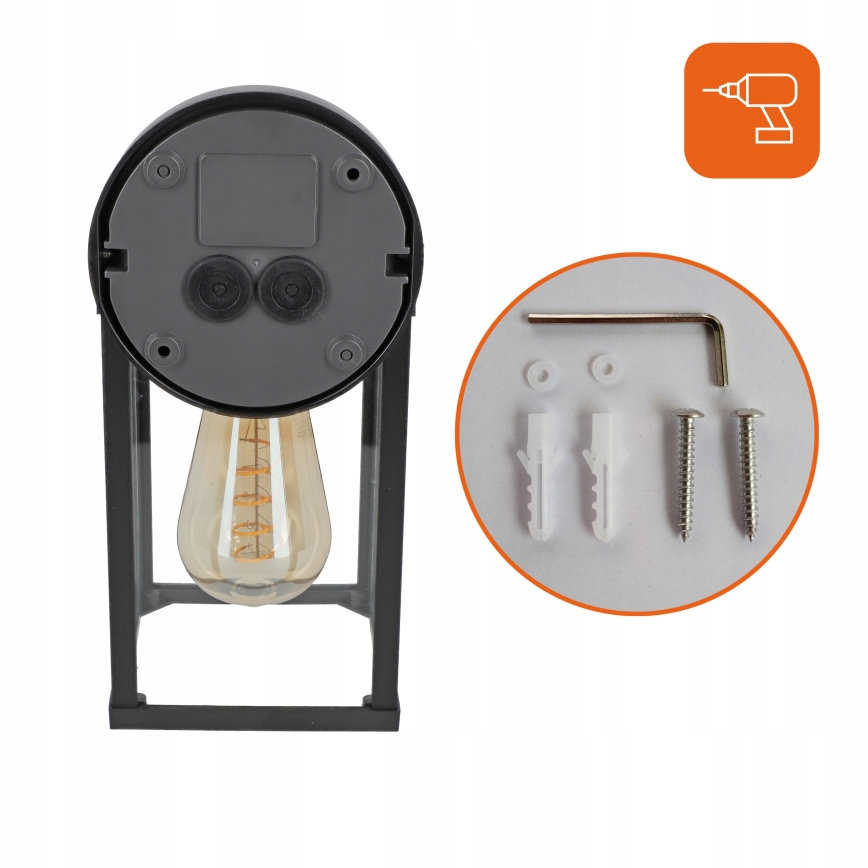 Venkovní nástěnná lampa 1xE27/25W/230V IP54 černá