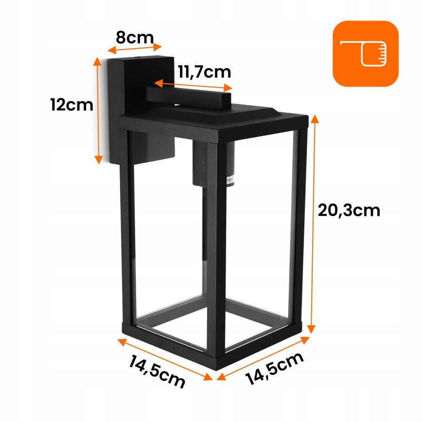 Venkovní nástěnná lampa 1xE27/40W/230V IP54 černá