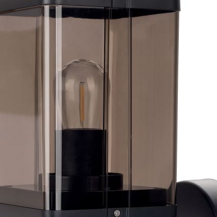 Venkovní nástěnná lampa 1xE27/60W/230V IP44 černá/kouřová hnědá