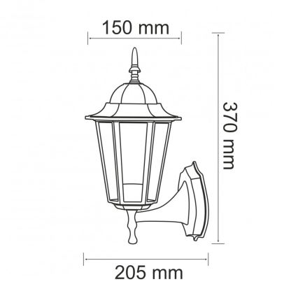 Venkovní nástěnné svítidlo 1xE27/20W/230V IP43 černá