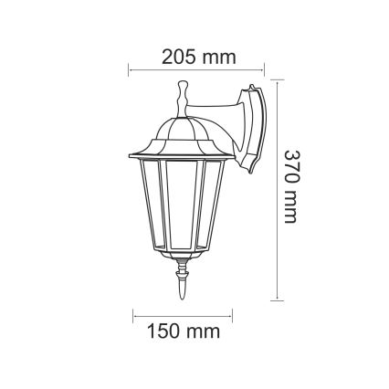 Venkovní nástěnné svítidlo 1xE27/20W/230V IP43 patina