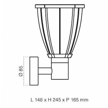 Venkovní nástěnné svítidlo 1xE27/40W/230V IP44 šedá