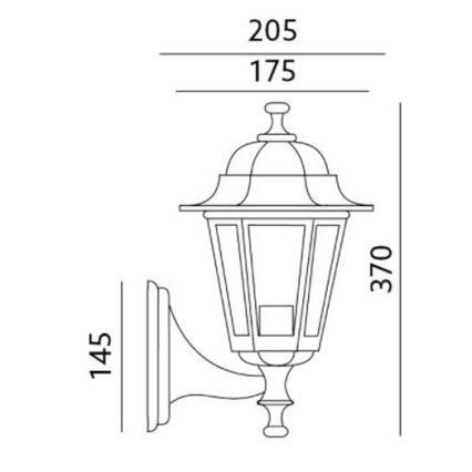 Venkovní nástěnné svítidlo 1xE27/60W/230V IP44