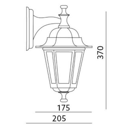 Venkovní nástěnné svítidlo 1xE27/60W/230V IP44