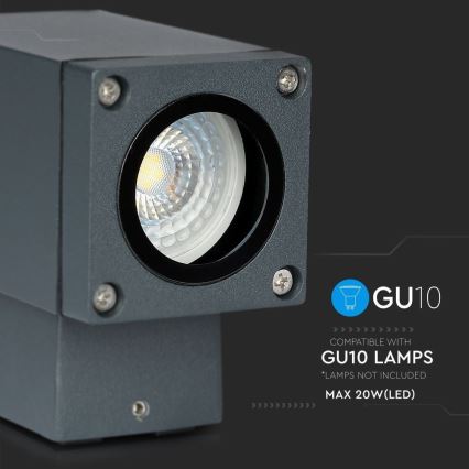 Venkovní nástěnné svítidlo 1xGU10/20W/230V IP44 šedá