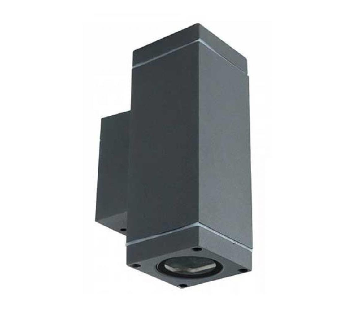 V-Tac Venkovní nástěnné svítidlo 2xGU10/20W/230V IP44 šedá VT0475