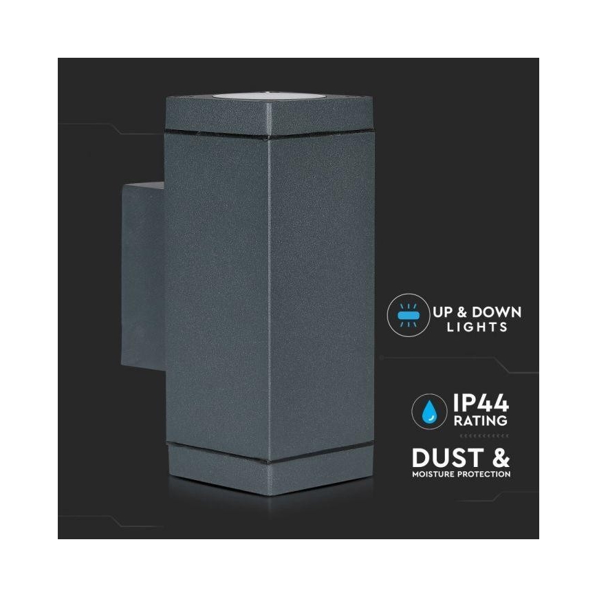 Venkovní nástěnné svítidlo 2xGU10/20W/230V IP44 šedá