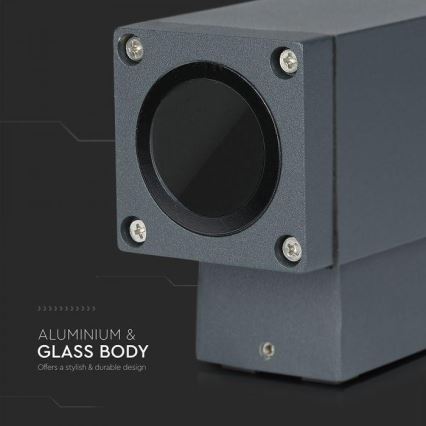 Venkovní nástěnné svítidlo 2xGU10/20W/230V IP44 šedá