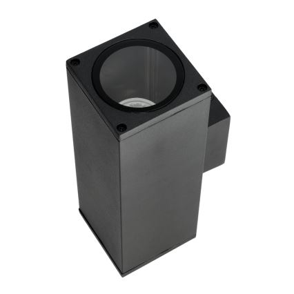 Venkovní nástěnné svítidlo 2xGU10/35W/230V IP54 hranatý černá