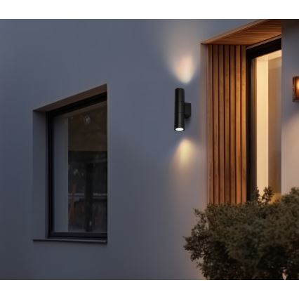 Venkovní nástěnné svítidlo 2xGU10/35W/230V IP54 kulatý černá