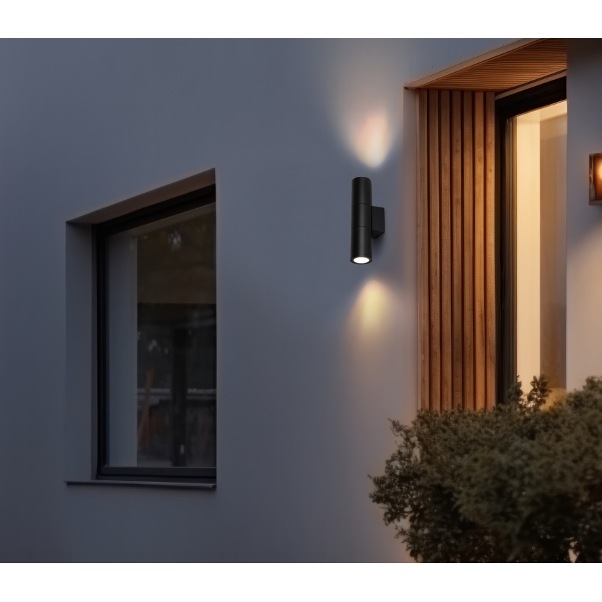 Venkovní nástěnné svítidlo 2xGU10/35W/230V IP54 kulatý černá