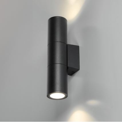 Venkovní nástěnné svítidlo 2xGU10/35W/230V IP54 kulatý černá