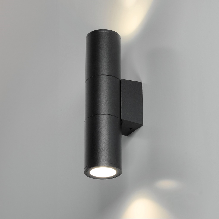 Venkovní nástěnné svítidlo 2xGU10/35W/230V IP54 kulatý černá