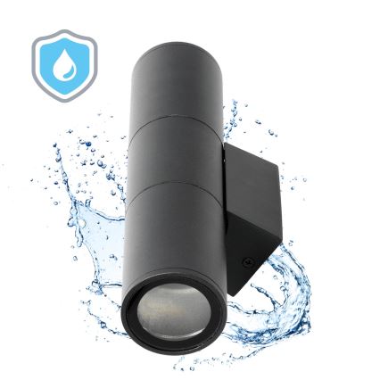 Venkovní nástěnné svítidlo 2xGU10/35W/230V IP54 kulatý černá