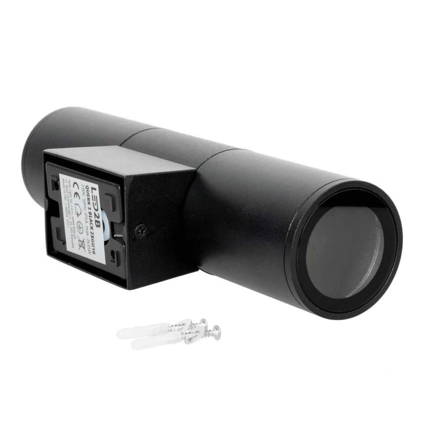 Venkovní nástěnné svítidlo 2xGU10/35W/230V IP54 kulatý černá