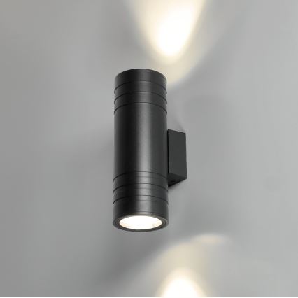 Venkovní nástěnné svítidlo 2xGU10/35W/230V IP54 kulatý černá