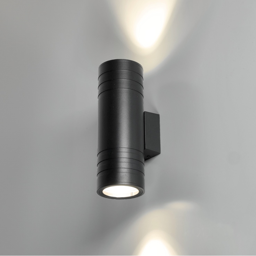 Venkovní nástěnné svítidlo 2xGU10/35W/230V IP54 kulatý černá