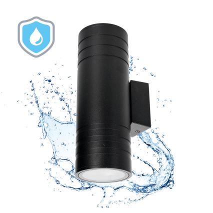 Venkovní nástěnné svítidlo 2xGU10/35W/230V IP54 kulatý černá