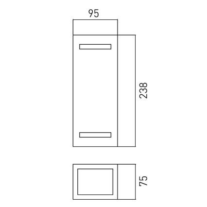 Venkovní nástěnné svítidlo BRICK 2xGU10/7W/230V IP44