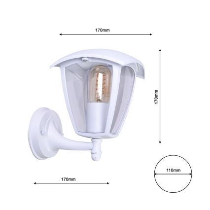 Venkovní nástěnné svítidlo FOX 1xE27/40W/230V IP44 bílá