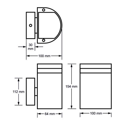 Venkovní nástěnné svítidlo KORTEK 1xGU10/30W/230V IP54 černá