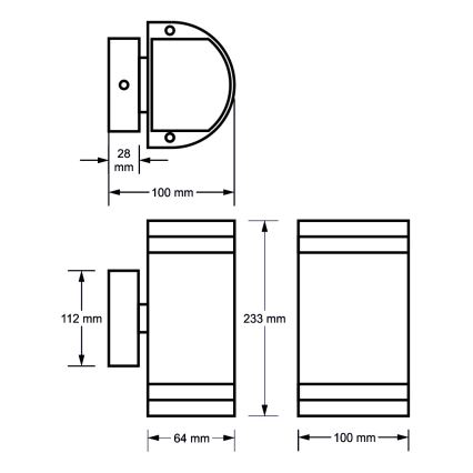 Venkovní nástěnné svítidlo KORTEK 2xGU10/30W/230V IP44 černá