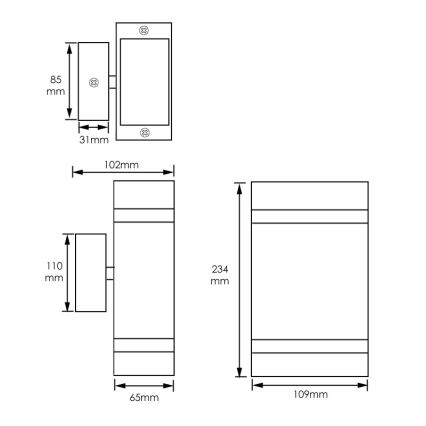 Venkovní nástěnné svítidlo LITEK 2xGU10/30W/230V IP44 černá