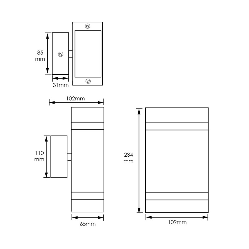 Venkovní nástěnné svítidlo LITEK 2xGU10/30W/230V IP44 černá