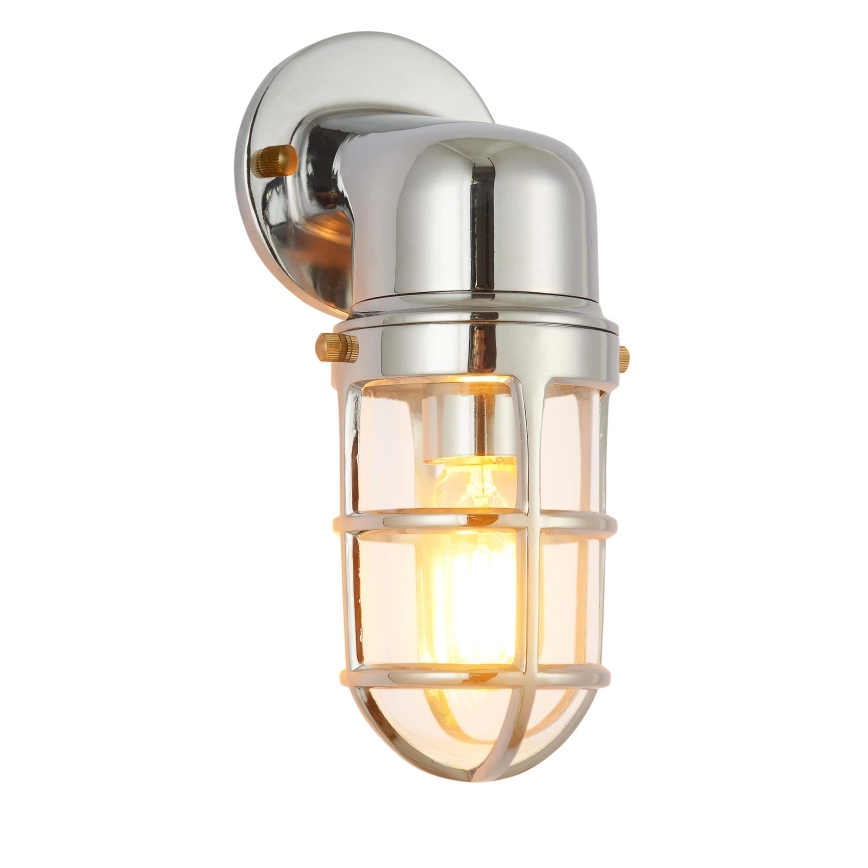 Venkovní nástěnné svítidlo LUND 1xE27/12W/230V IP44 lesklý chrom