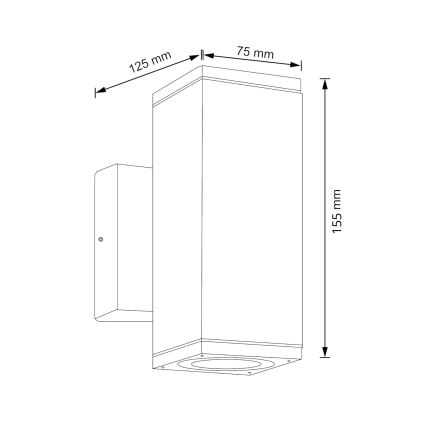 Venkovní nástěnné svítidlo MORRIS 2xGU10/35W/230V IP54