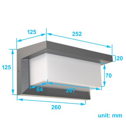 Venkovní nástěnné svítidlo NEELY 1xE27/50W/230V IP54 antracit