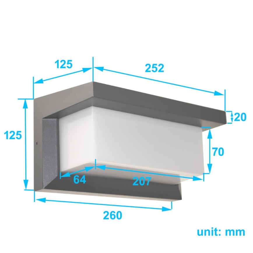 Venkovní nástěnné svítidlo NEELY 1xE27/50W/230V IP54 antracit