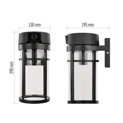 Venkovní nástěnné svítidlo s kamerou GOSMART 1xE27/15W/230V Wi-Fi IP44