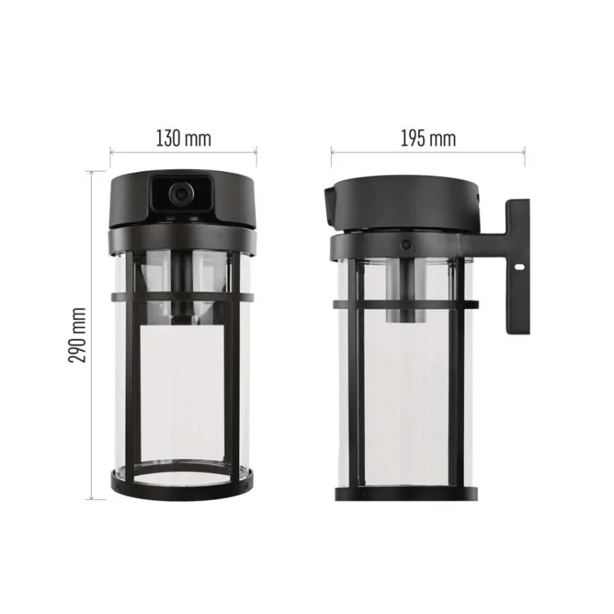 Venkovní nástěnné svítidlo s kamerou GOSMART 1xE27/15W/230V Wi-Fi IP44