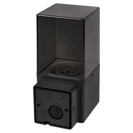 Venkovní nástěnné svítidlo se senzorem pohybu a soumraku 1xE27/40W/230V IP44 černá/kouřová