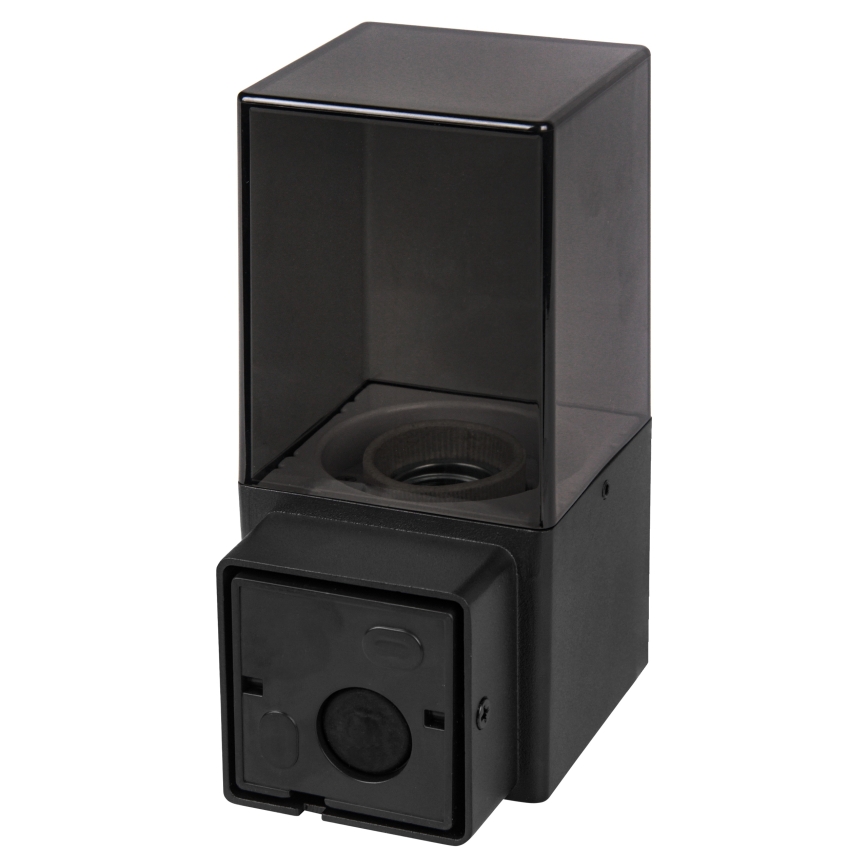 Venkovní nástěnné svítidlo se senzorem pohybu a soumraku 1xE27/40W/230V IP44 černá/kouřová