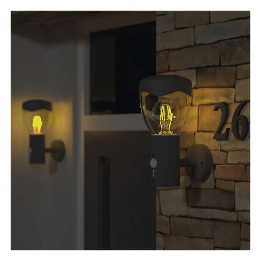 Venkovní nástěnné svítidlo se senzorem ARTEO 1xE27/15W/230V IP44