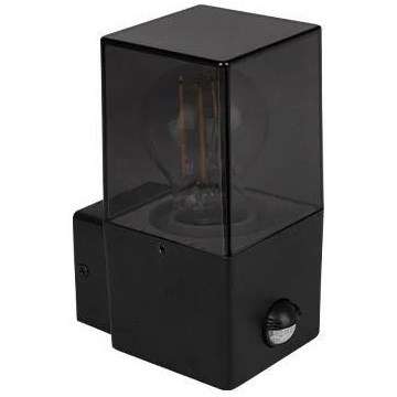 Venkovní nástěnné svítidlo se senzorem pohybu a soumraku 1xE27/40W/230V IP44 černá/kouřová