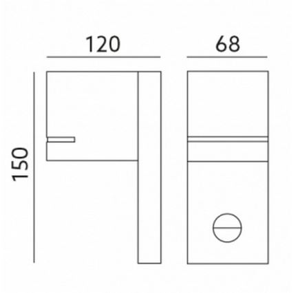 Venkovní nástěnné svítidlo se senzorem QUAZAR 1xGU10/11W/230V IP44 šedá