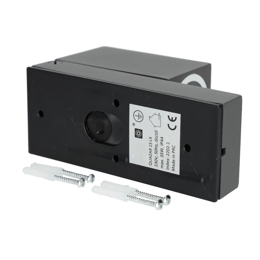 Venkovní nástěnné svítidlo se senzorem QUAZAR 1xGU10/35W/230V IP44 šedá